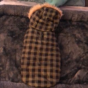 Green and Black Checkered Dog Coat (medium)